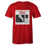 Red Crew Neck RETRO NEWS T-shirt to Match Air Jordan Retro 5 Fire Red