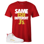 Red Crew Neck SAME ISH DIFFERENT J's T-shirt To Match Air Jordan Retro 12 Fiba