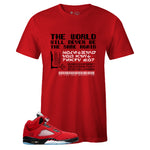 Red Crew Neck NEW NORMAL T-shirt to Match Air Jordan Retro 5 Raging Bull