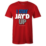 Red Crew Neck JAY'D UP T-shirt To Match Air Jordan Retro 4 What The