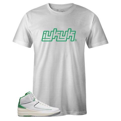 T-shirt to Match Air Jordan 2 Retro Lucky Green - IYKYK White Sneaker Tee