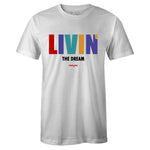 White Crew Neck LIVIN THE DREAM T-shirt To Match Air Jordan Retro 9 Dream It Do It Flight Nostalgia