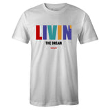 White Crew Neck LIVIN THE DREAM T-shirt To Match Air Jordan Retro 9 Dream It Do It Flight Nostalgia