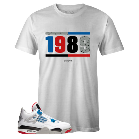 White Crew Neck 1989 T-shirt To Match Air Jordan Retro 4 What The