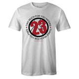 White Crew Neck 23 Sneaker T-shirt To Match Air Jordan Retro 1 OG Gym Red