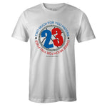 White Crew Neck 23 T-shirt To Match Air Jordan Retro 4 What The