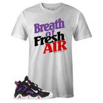 White Crew Neck BREATH OF FRESH AIR T-shirt To Match Nike Air Barrage Mid Raptors