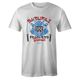 White Crew Neck SAMURAI WARRIOR T-shirt To Match Air Jordan Retro 1 OG FEARLESS