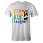 White Crew Neck GO HARD T-shirt To Match Nike Air Max 270 React Bauhaus