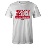 White Crew Neck HISTORY IN THE MAKING T-shirt To Match Air Jordan Retro 13 HISTORY OF FLIGHT
