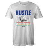 White Crew Neck HUSTLE T-shirt To Match Nike Air Max 270 React Bauhaus