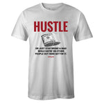 White Crew Neck HUSTLE T-shirt To Match Air Jordan Retro 1 OG Gym Red