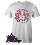 White Crew Neck ROCKIN KICKS Sneaker T-shirt To Match Nike Air Barrage Mid Raptors