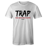 White Crew Neck TRAP T-shirt To Match Air Jordan Retro 1 OG Gym Red