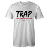 White Crew Neck TRAP T-shirt To Match Air Jordan Retro 1 OG Gym Red