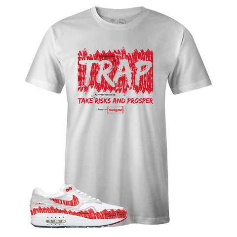 White Crew Neck TRAP Sneaker T-shirt To Match Air Max 1 Sketch To Shelf