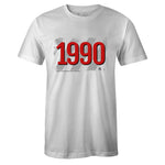White Crew Neck 1990 T-shirt to Match Air Jordan Retro 5 Fire Red