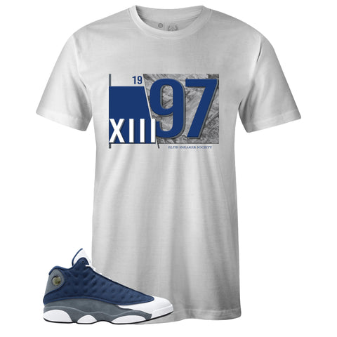 White Crew Neck 1997 T-shirt to Match Air Jordan Retro 13 Flint