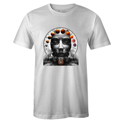 White Crew Neck ASTRAL Graphic Novelty T-shirt