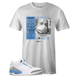 White Crew Neck COVID-19 T-shirt To Match Air Jordan Retro 3 UNC