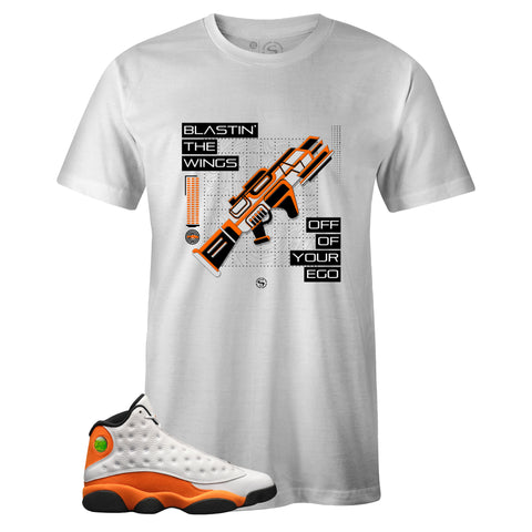 White Crew Neck EGO T-shirt to Match Air Jordan Retro 13 Starfish