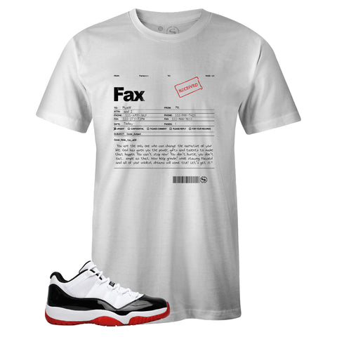 White Crew Neck FAX MOTIVAION T-shirt to Match Concord Bred 11