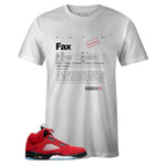 White Crew Neck FAX MOTIVATION T-shirt to Match Air Jordan Retro 5 Raging Bull