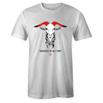 White Crew Neck GOAT T-shirt to Match Air Jordan Retro 5 Fire Red