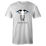 White Crew Neck GOAT T-shirt to Match Air Jordan Retro 9 University Blue
