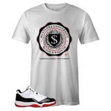 White Crew Neck HUSTLERS UNIVERSITY T-shirt to Match Concord Bred 11