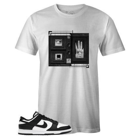 White Crew Neck NEO T-shirt to Match Nike SB Dunk Low Black White