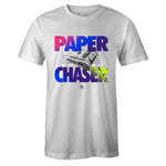 White Crew Neck PAPER CHASER T-shirt to Match Air Jordan Retro 5 Alternate Bel Air