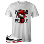 White Crew Neck POWER T-shirt to Match Concord Bred 11