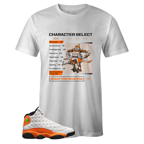 White Crew Neck READY FOR WHATEVA T-shirt to Match Air Jordan Retro 13 Starfish