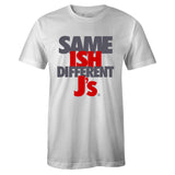 White Crew Neck SAME ISH DIFFERENT J's T-shirt To Match Air Jordan Retro 12 White Dark Grey