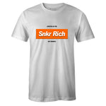 White Crew Neck SNKR RICH Box Logo T-shirt to Match Air Jordan Retro 13 Starfish