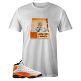 White Crew Neck SHOE BOX MONEY T-shirt to Match Air Jordan Retro 13 Starfish