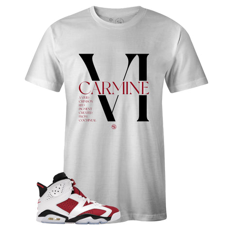 White Crew Neck VI T-shirt to Match Air Jordan Retro 6 Carmine