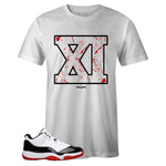 White Crew Neck XI T-shirt to Match Concord Bred 11