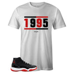 White Crew Neck 1995 T-shirt to Match Bred 11