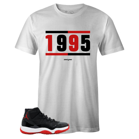 White Crew Neck 1995 T-shirt to Match Bred 11