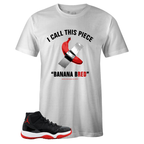 White Crew Neck BANANA BRED T-shirt to Match Bred 11