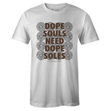 White Crew Neck DOPE SOLES T-shirt To Match Air Jordan Retro 1 Travis Scott