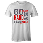 White Crew Neck GO HARD T-shirt To Match Air Jordan Retro 12 White Dark Grey