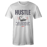 White Crew Neck HUSTLE T-shirt To Match Air Jordan Retro 12 White Dark Grey