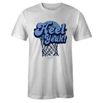 White Crew Neck HEEL YEAH T-shirt To Match Air Jordan Retro 1 OG Obsidian UNC
