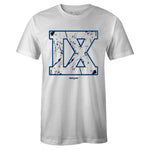 White Crew Neck IX T-shirt To Match Air Jordan Retro 9 UNC Pearl Blue