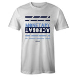 White Crew Neck MONETARY ACROBAT T-shirt To Match Air Jordan Retro 1 OG Obsidian UNC
