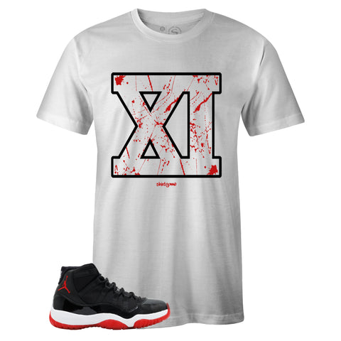 White Crew Neck XI T-shirt to Match Bred 11
