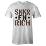 White Crew Neck SNKR F'N RICH T-shirt To Match Air Jordan Retro 1 Travis Scott